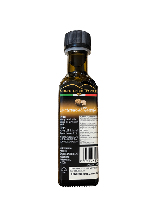 White truffle-flavored extra virgin olive oil condiment