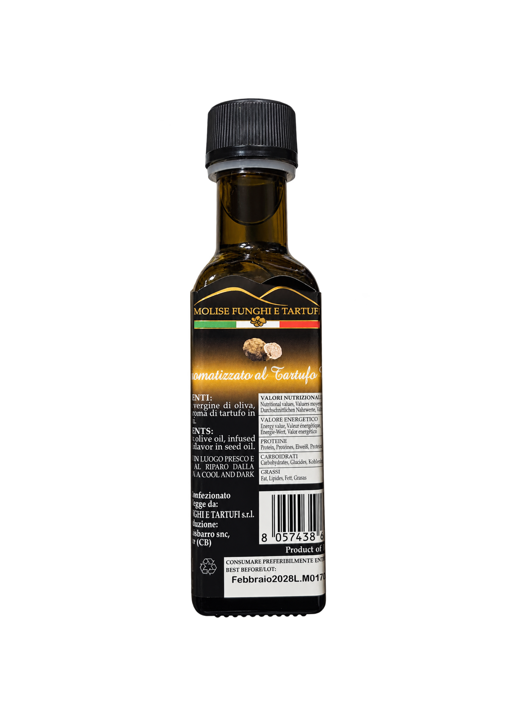White truffle-flavored extra virgin olive oil condiment
