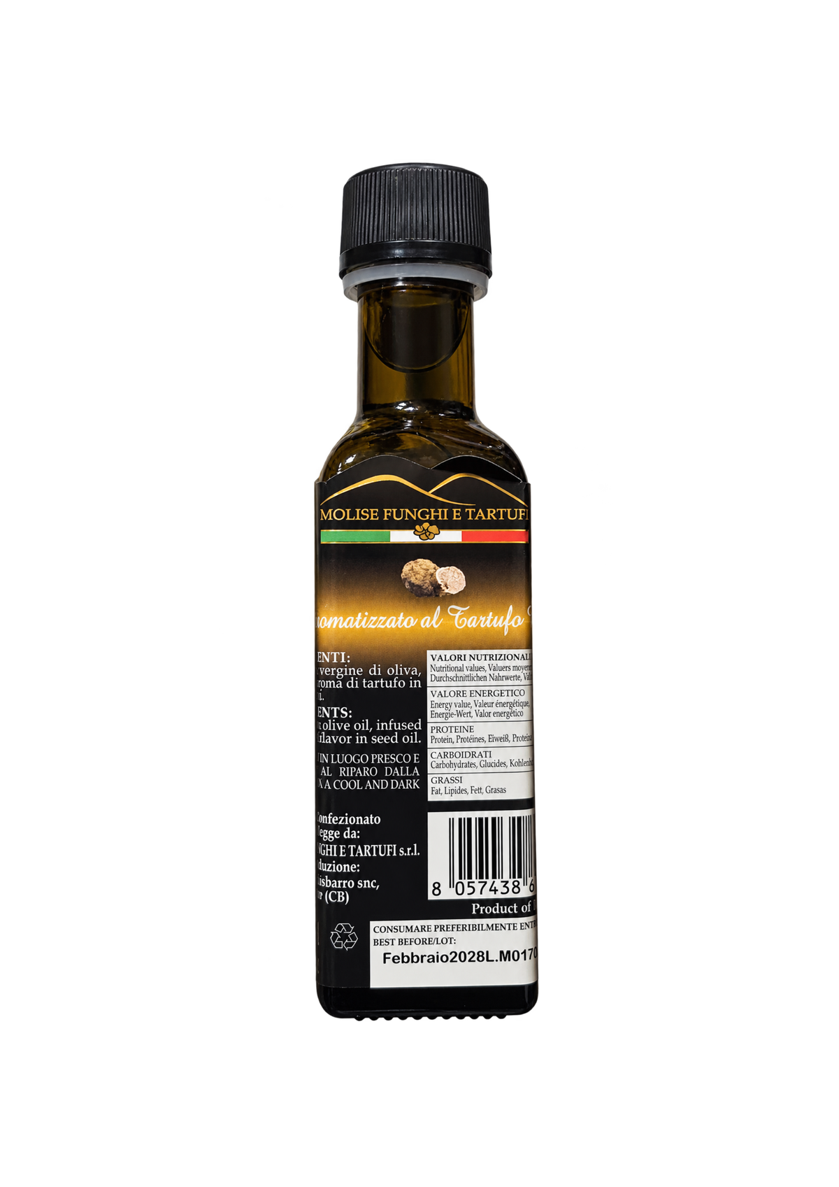 White truffle-flavored extra virgin olive oil condiment