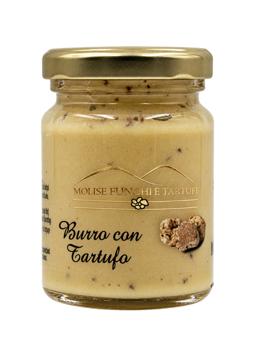 Vasetto di burro al tartufo bianco pregiato e bianchetto di Molise Funghi e Tartufi vendita all'ingrosso a ristoranti pizzerie bar negozi gastronomie laboratori cucine professionali per aperitivi pasta