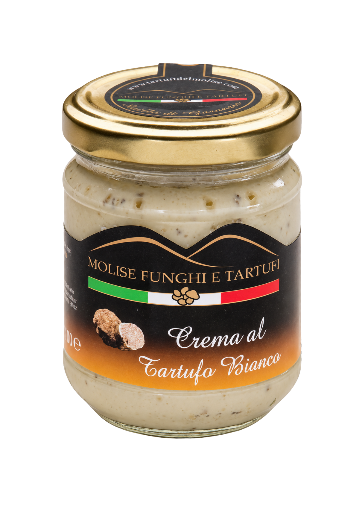 Vasetto di crema al tartufo bianco pregiato e tartufo bianchetto di Molise Funghi e Tartufi vendita all'ingrosso a ristoranti pizzerie bar negozi gastronomie laboratori cucine professionali per aperitivi pasta carne