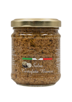 Vasetto di salsa tartufata bianca con tartufo bianchetto e bianco pregiato Molise Funghi e Tartufi vendita all'ingrosso a ristoranti pizzerie bar negozi gastronomie laboratori cucine professionali per aperitivi vegani pasta carne